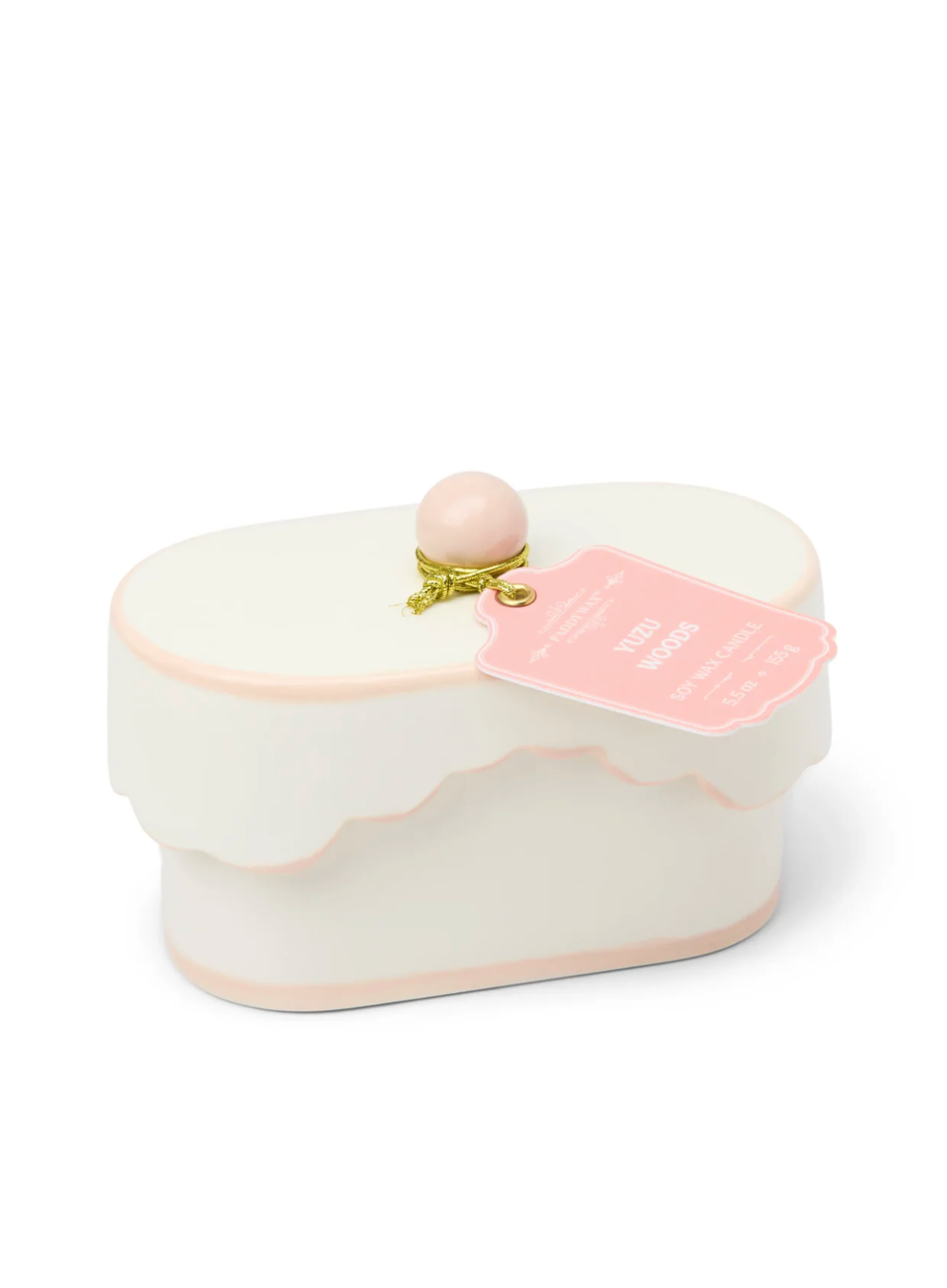 Paddywax Cherie 5.5oz/155g Ceramic Dish Candle - Pink - Yuzu Woods
