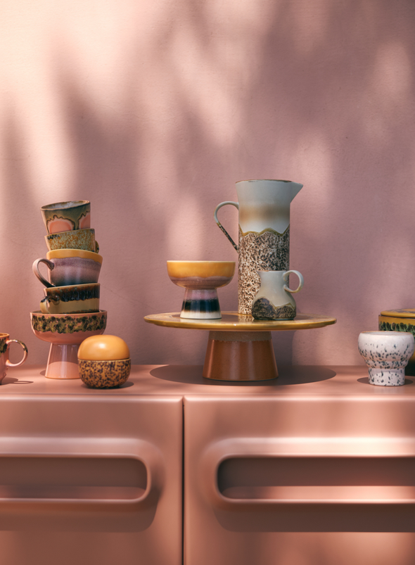 70s Ceramics Tapas Bowl on Base L in Lush from HK Living