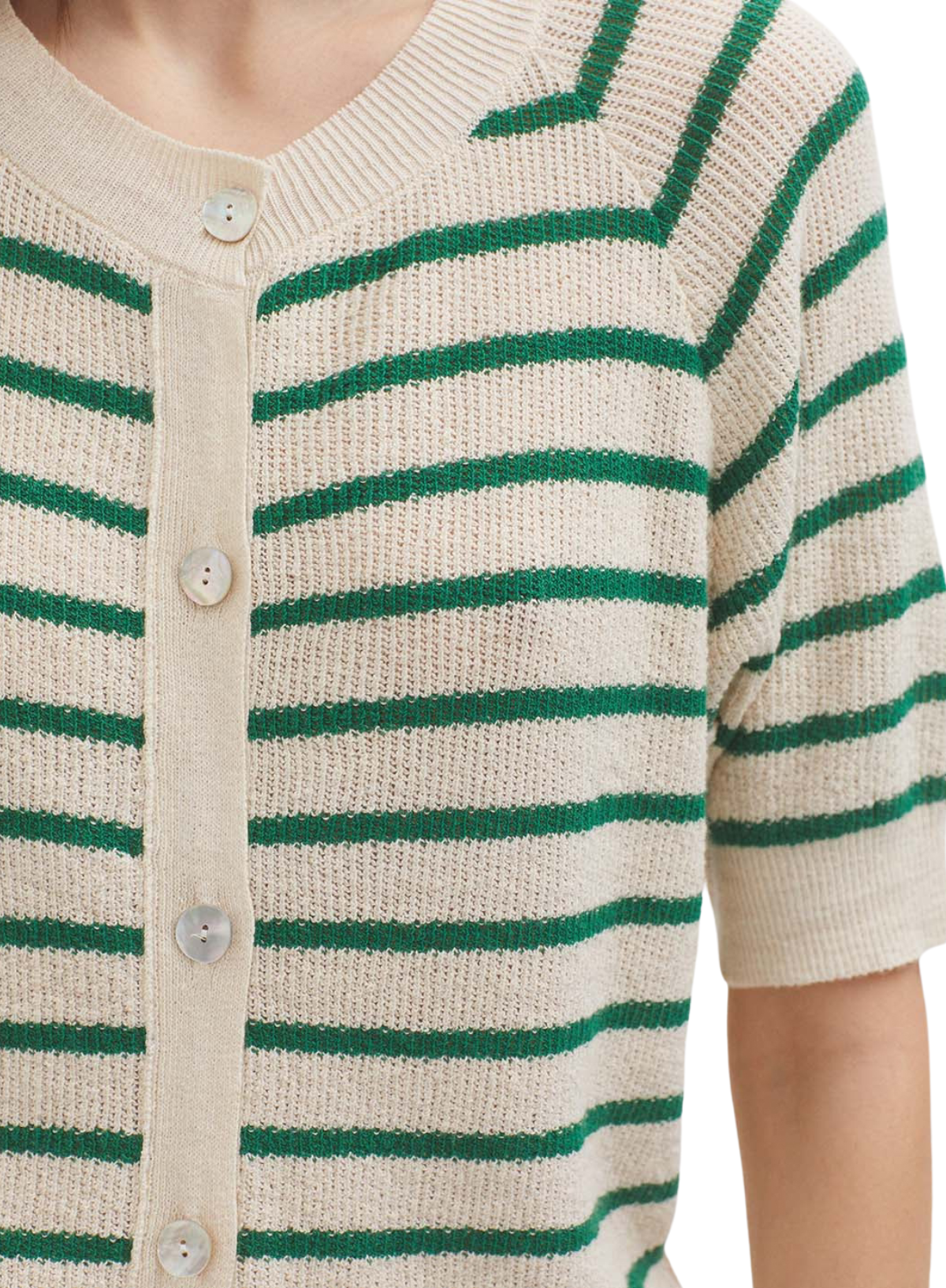 Short Striped Jacket in Willow Green from Nice Things
