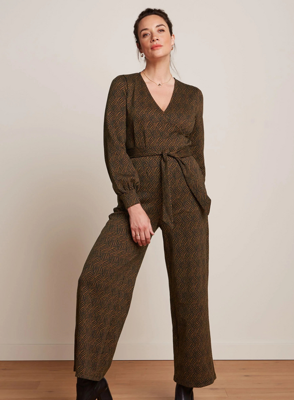 Zita Jumpsuit Ruby Jacquard in Black from King Louie