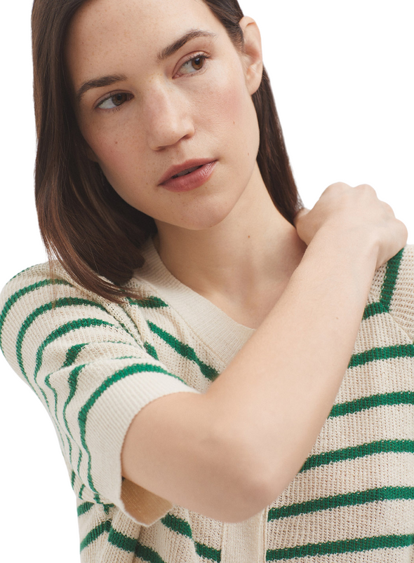Short Striped Jacket in Willow Green from Nice Things