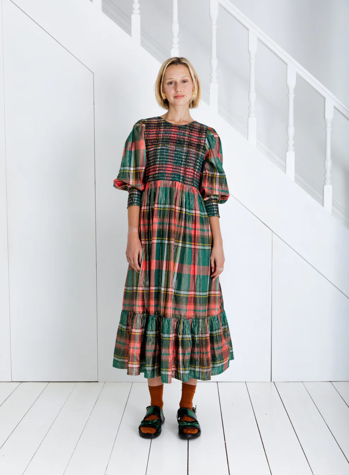 Ivy Dress in Rose/Fir from Bonté