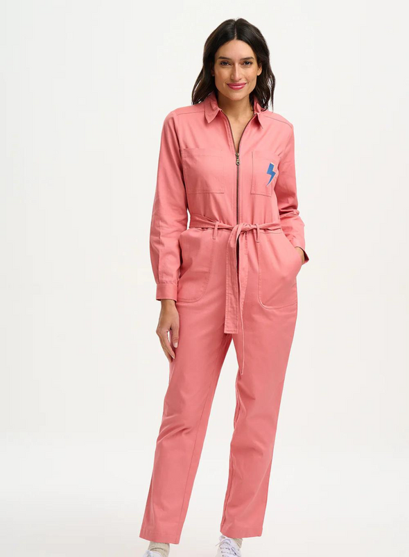 Anwen Jumpsuit in Rose Pink Lightning from Sugarhill