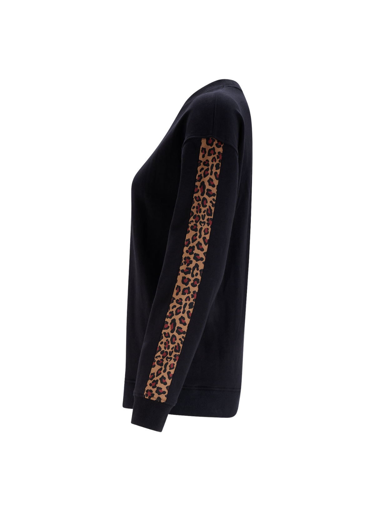 SugarhillI Magda Sweatshirt in Black Leopard Trim