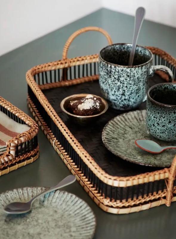 Natural/Black Bamboo Tray Medium from Madam Stoltz