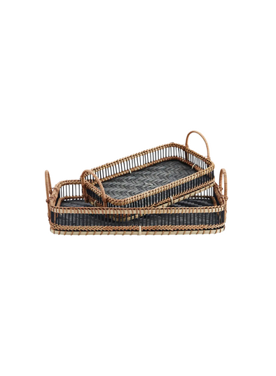 Natural/Black Bamboo Tray Medium from Madam Stoltz