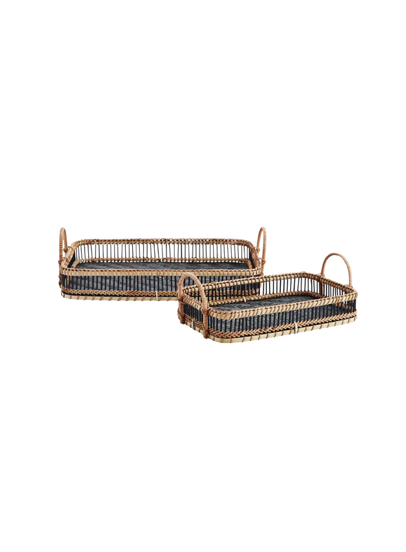 Natural/Black Bamboo Tray Medium from Madam Stoltz