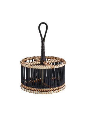 Black Bamboo Cutlery Holder from Madam Stoltz