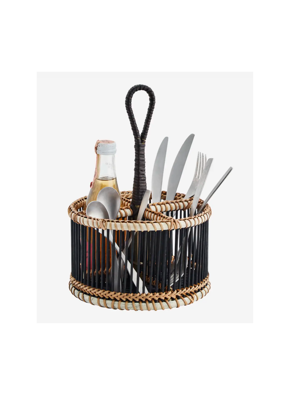 Black Bamboo Cutlery Holder from Madam Stoltz