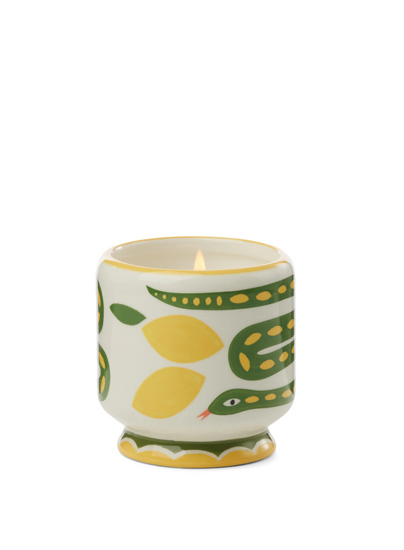Adopo Snake Ceramic Candle in Wild Lemongrass from Paddywax