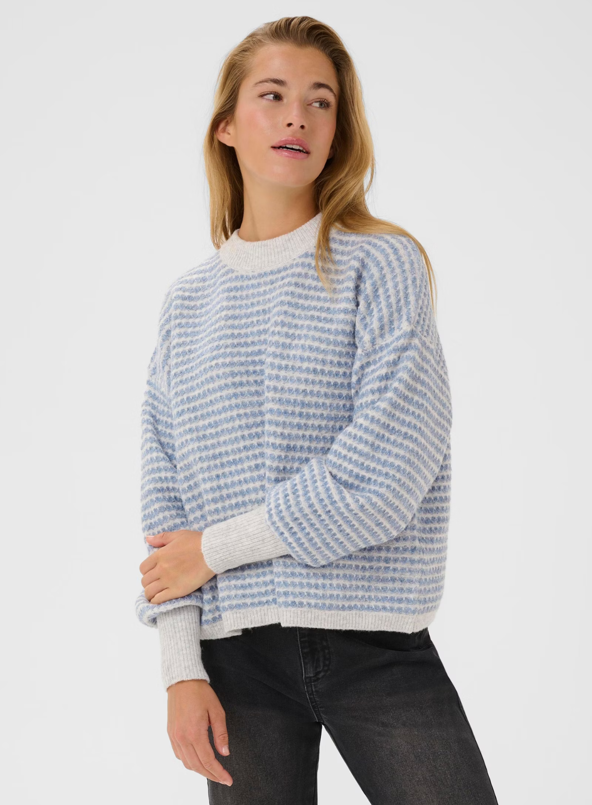 Ellery Knit Pullover in Windward Light Grey from Kaffe