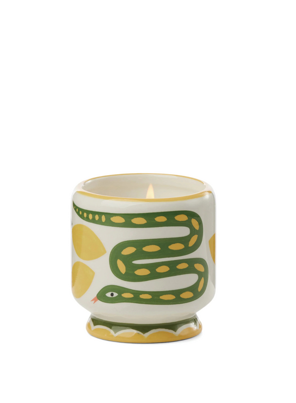 Adopo Snake Ceramic Candle in Wild Lemongrass from Paddywax