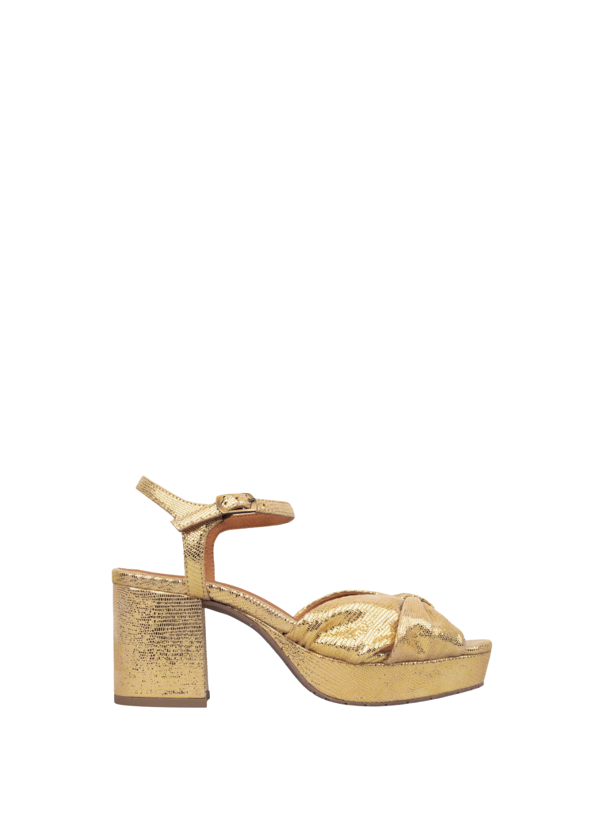 Esska Chilli Leather Heels  in Gold