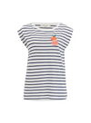 Chrissy Relaxed Tank T-Shirt in Off-White/Navy Fruity Orange from Sugarhill