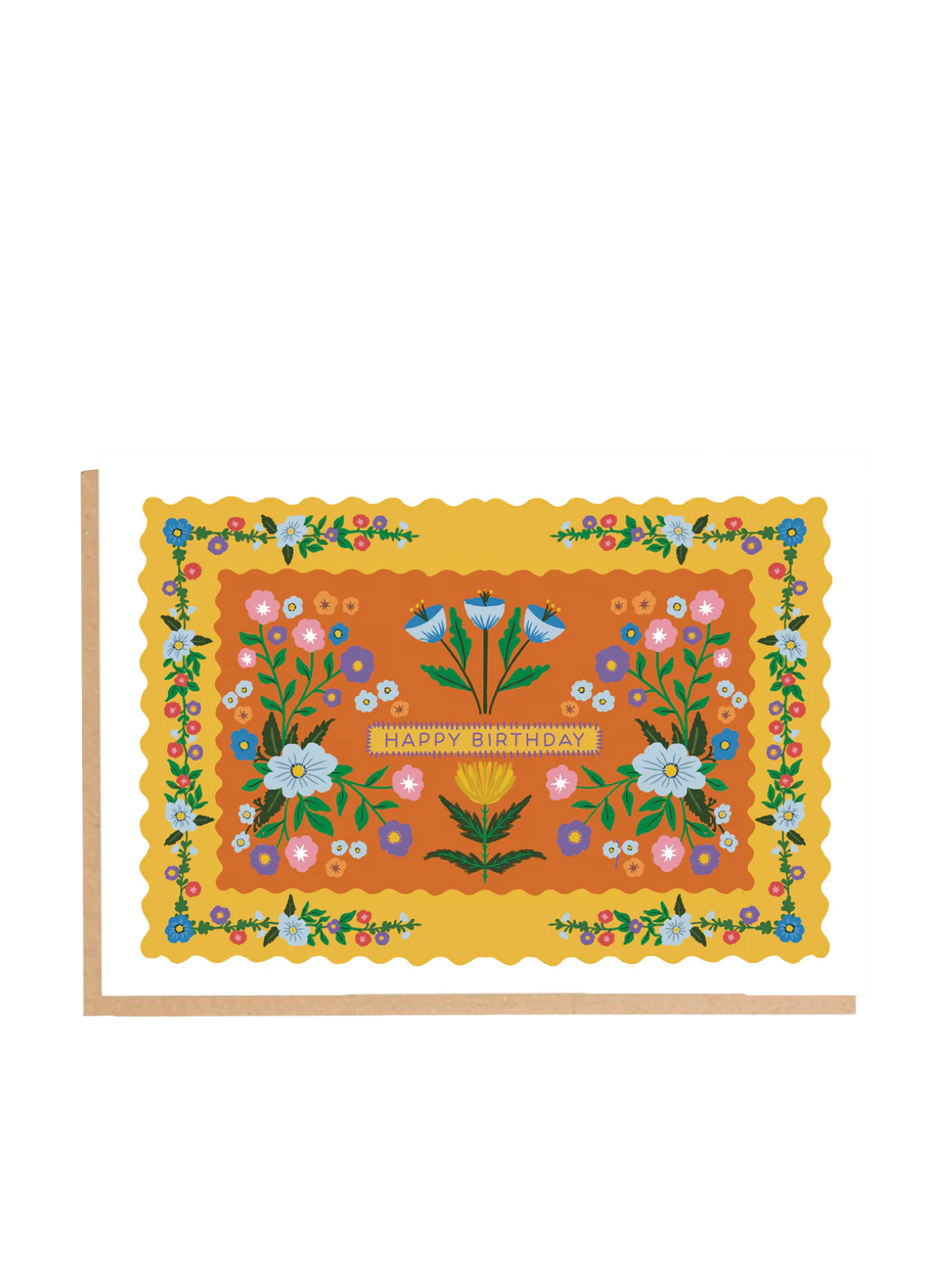 Lomond Paper Co Happy Birthday - Folk Pattern Yellow