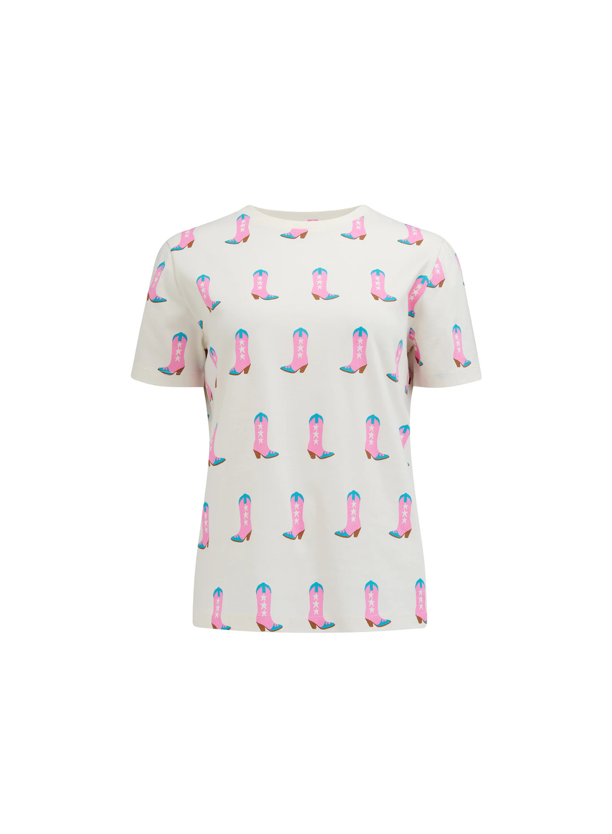 Sugarhill Brighton Maggie T-Shirt in Off-White, Cowgirl Boots