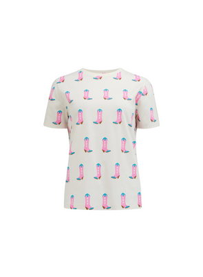 Maggie T-Shirt in Off-White, Cowgirl Boots from Sugarhill