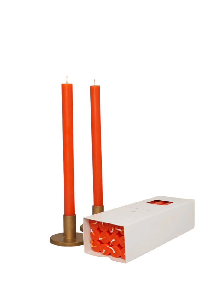Paraffin Wax Dinner Candle in Tangerine from True Grace