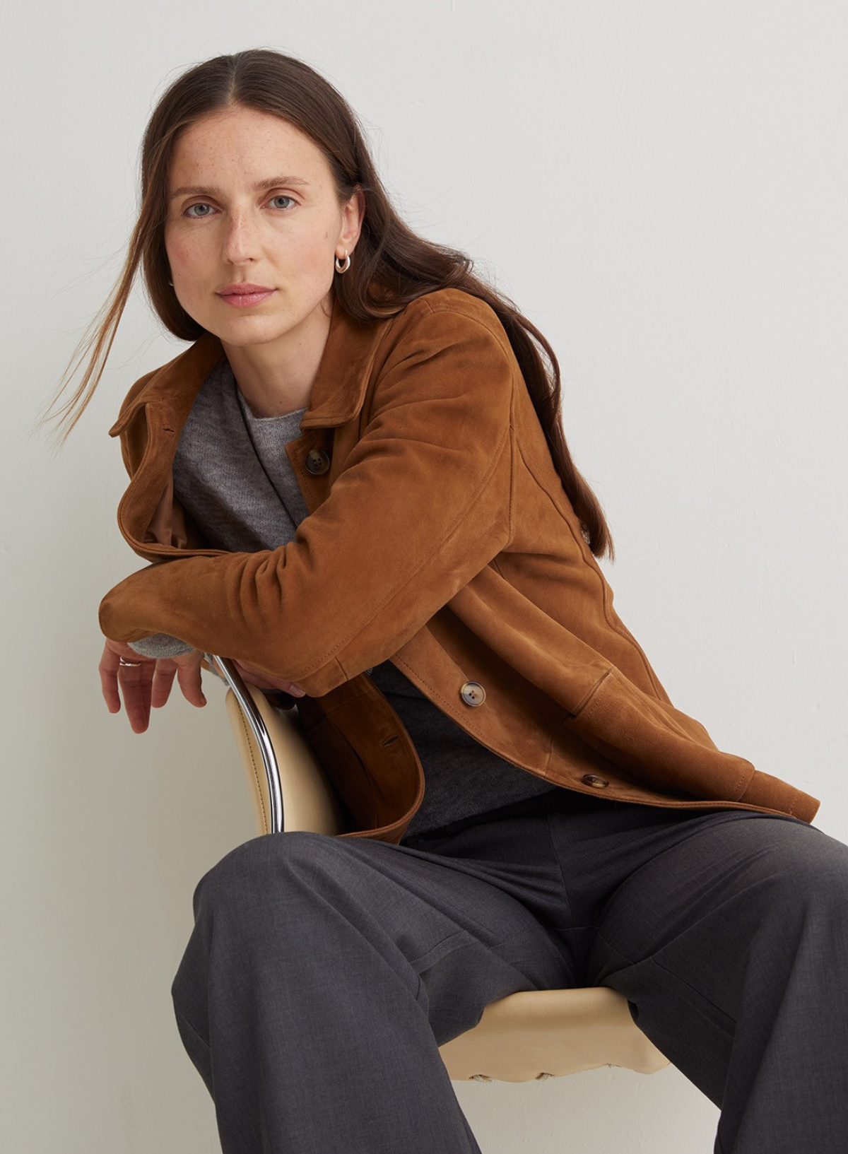 Suede Jacket in Amber from Yerse