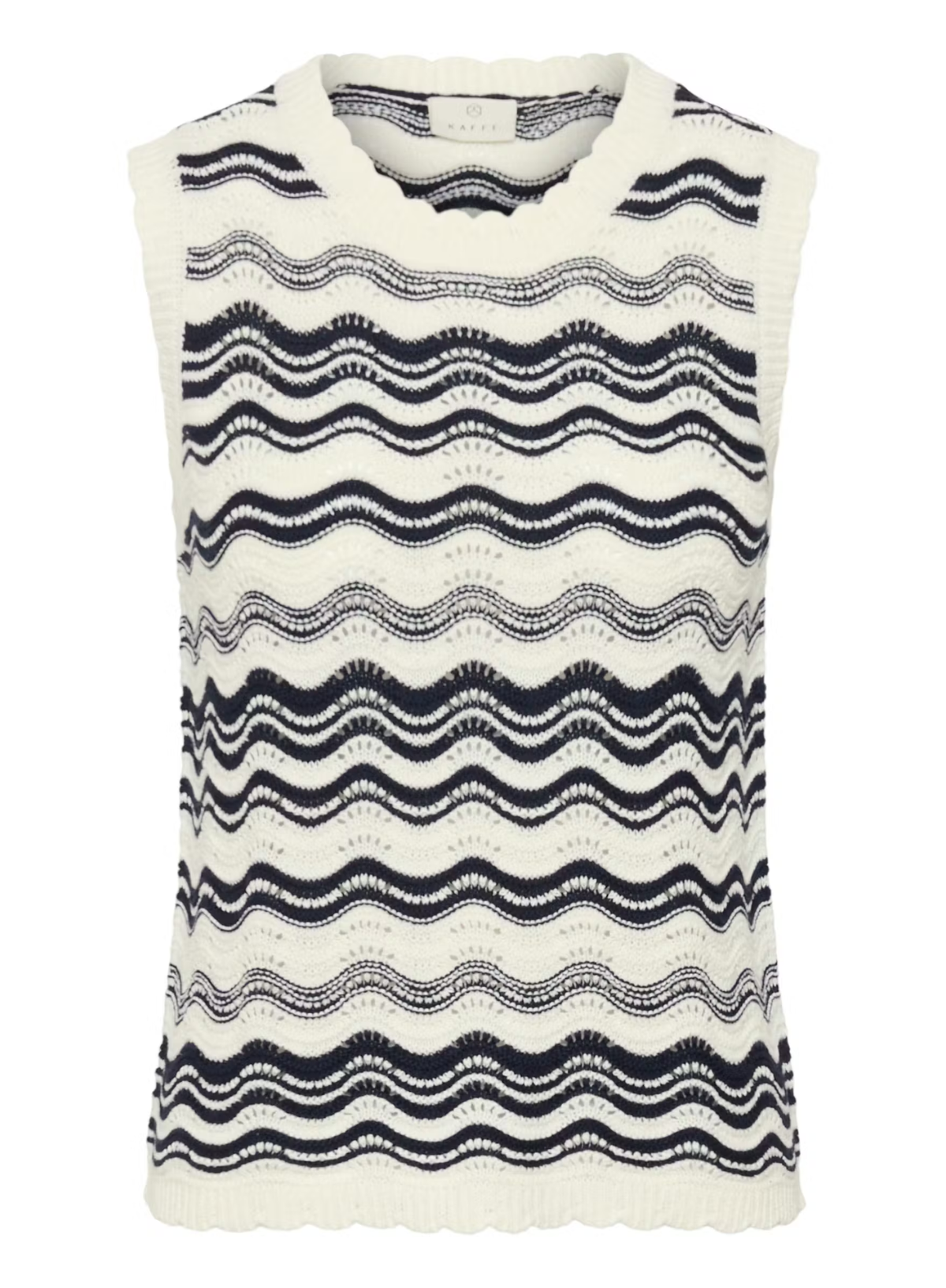 Kaffe Anna Knit  in Chalk/Midnight - Wavy Lines