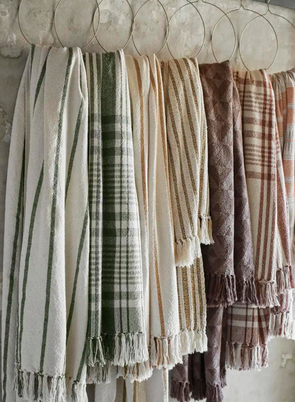 Stripey Recycled Cotton Throw from Madam Stoltz