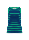 Ruth Fitted Vest Top in Blue/Green Stripes from Sugarhill