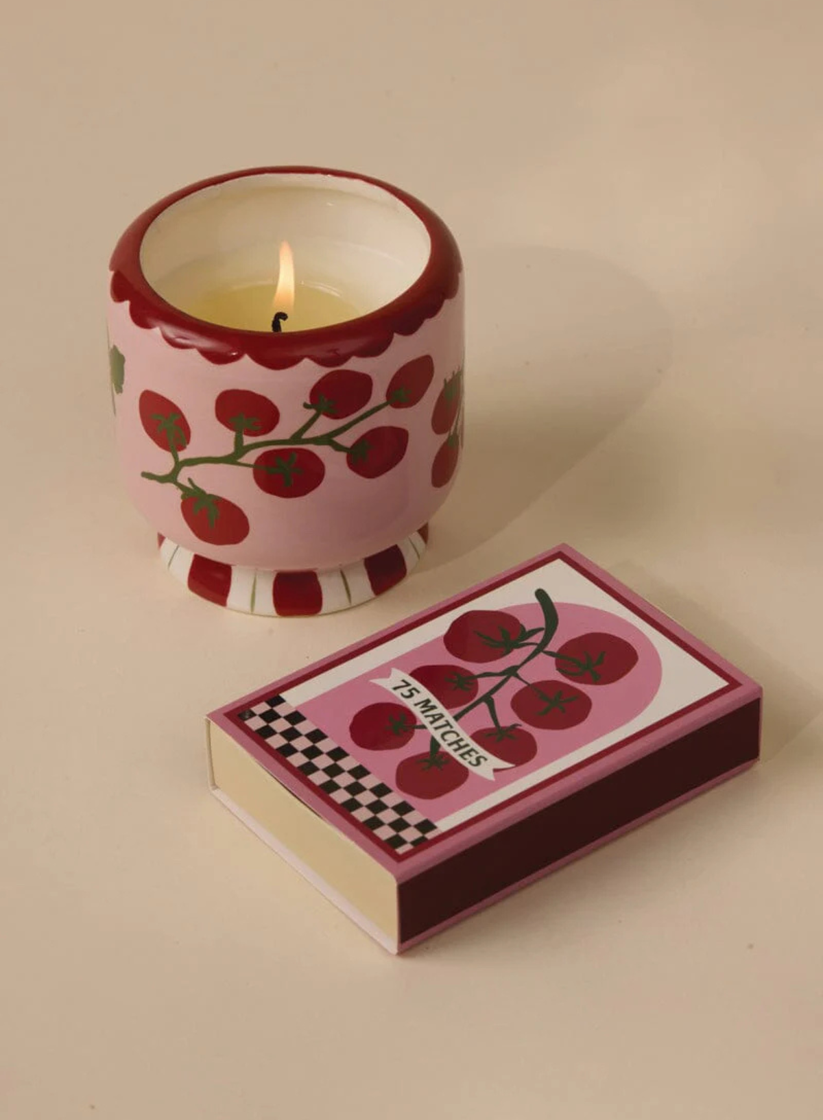 A Dopo 8oz Tomato Vine Ceramic Candle in Heirloom Tomato from Paddywax