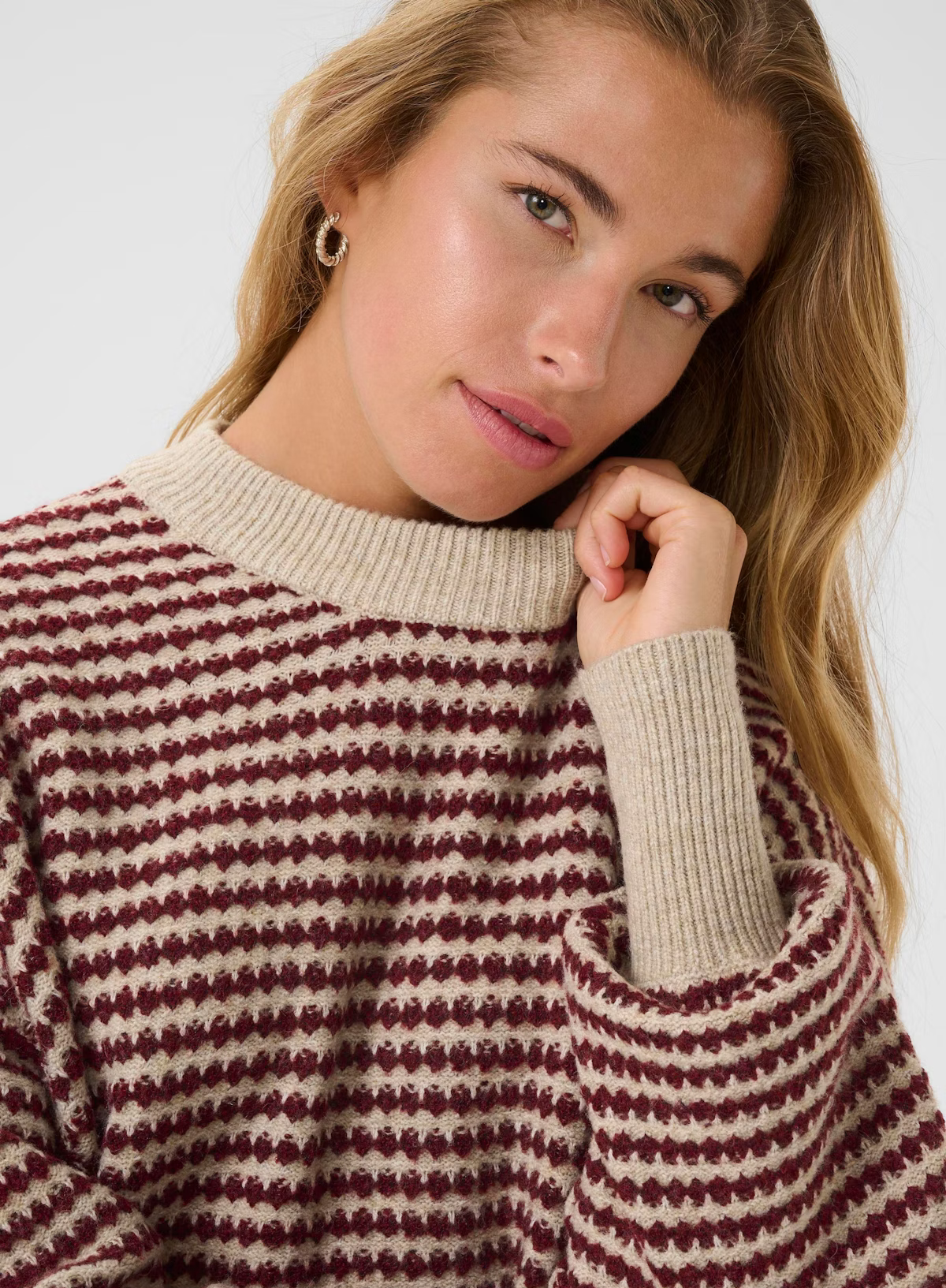 Ellery Knit Pullover in Windsor/Melange Feather Grey from Kaffe