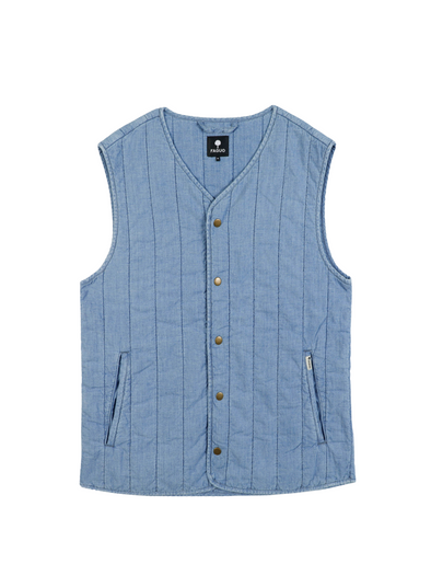Epinay Outerwear Gilet in Denim from Faguo
