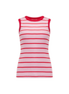 Ruth Fitted Vest Top in Pink/Red Stripes from Sugarhill