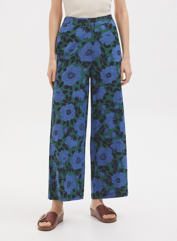 Camelia Print Pants in Smoke Green from Nice Things