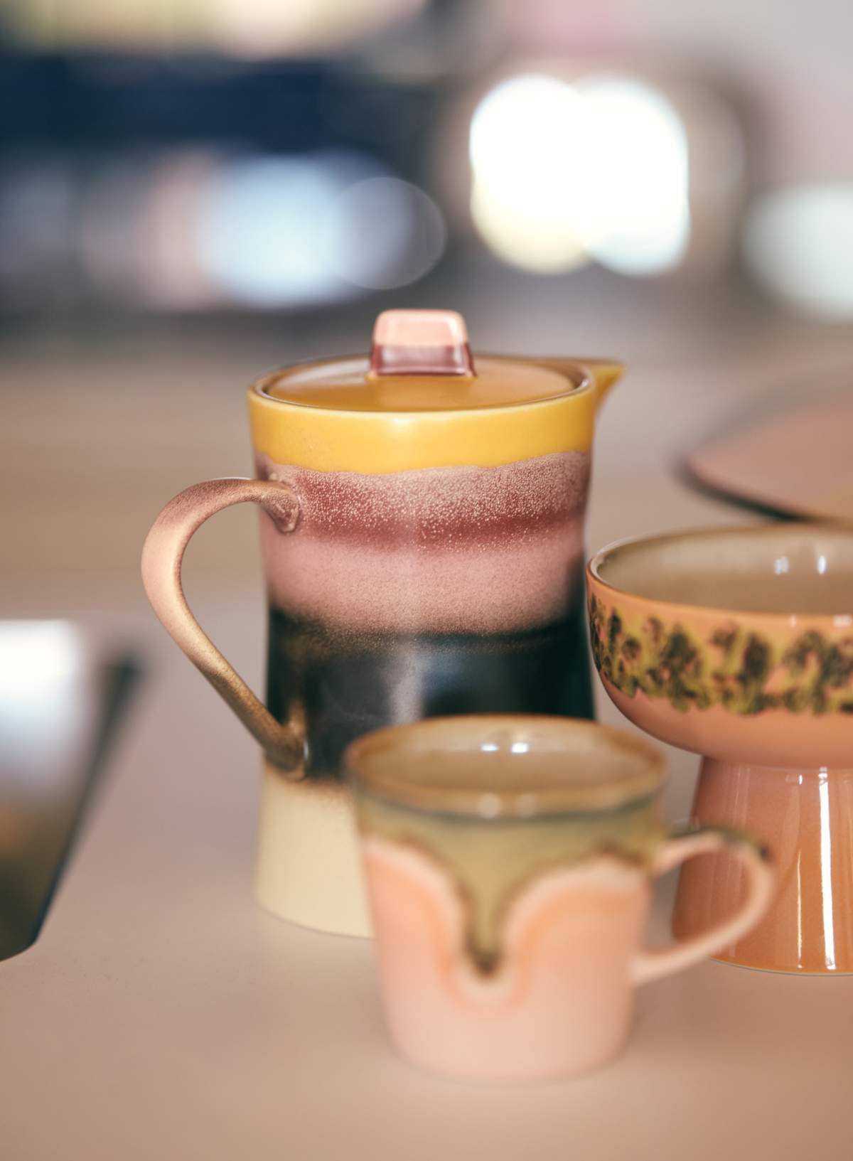 HK Living 70s Ceramics Tea Pot in Sunset