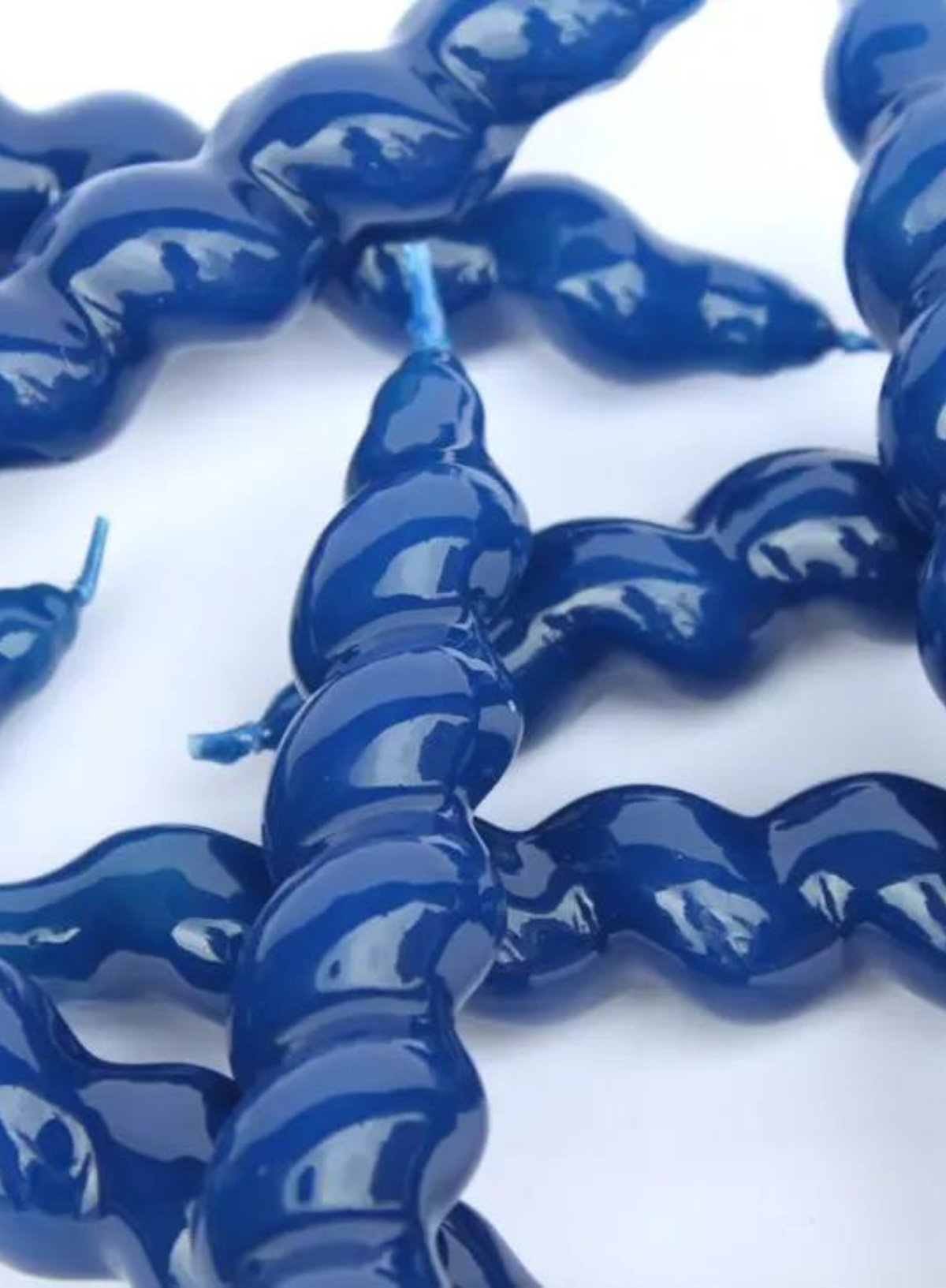 Spiral Taper Candle in Navy from MÆGEN