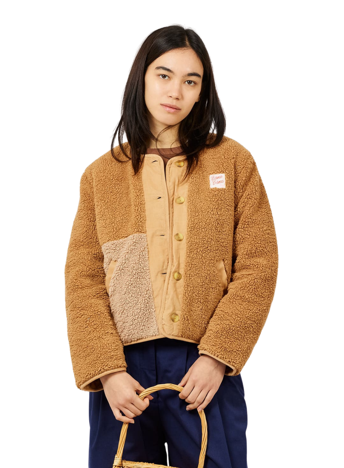 a.p Reversible Jacket With Patch in Camel