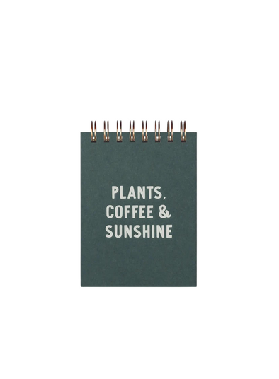 Plants, Coffee & Sunshine Mini Jotter from Ruff House Print Shop