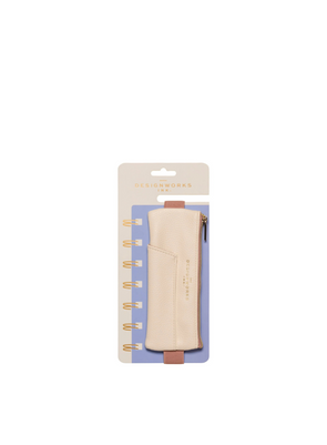 Vegan Leather Pen Pouch in Cream & Taupe from Designworks Ink
