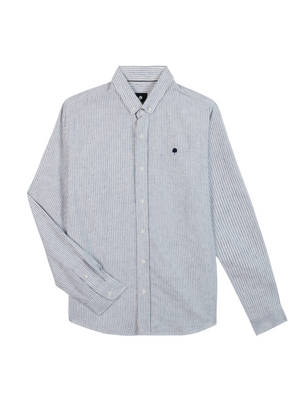 Ivoy Cotton Shirt in Ecru Blue from Faguo