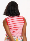 Ruth Fitted Vest Top in Pink/Red Stripes from Sugarhill