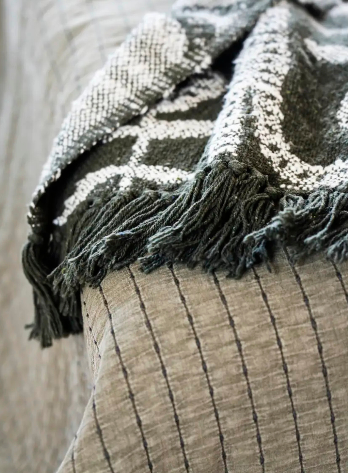 Montgomery Reversible Recycled Cotton Throw 125/175cm from Madam Stoltz