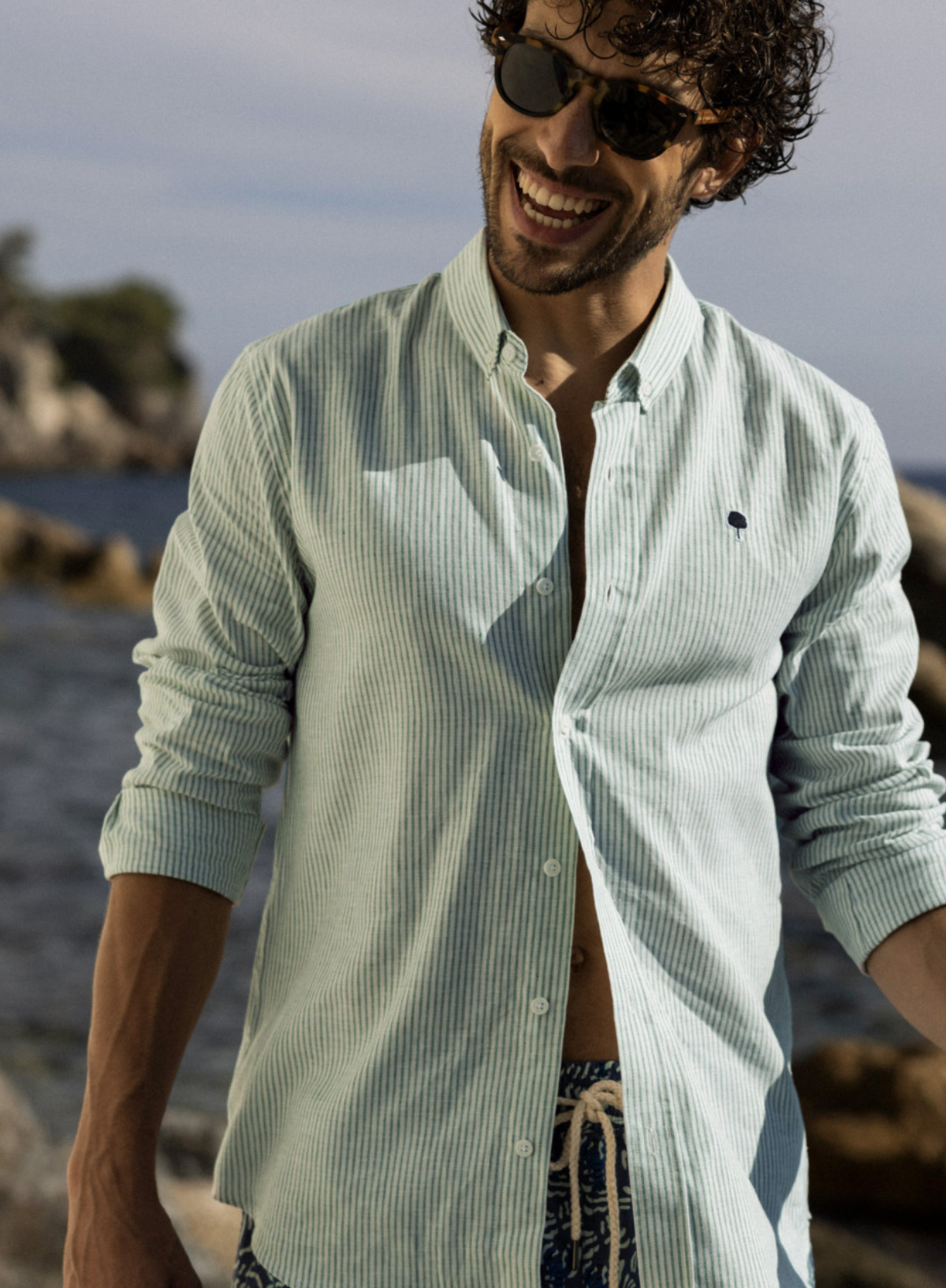 Ivoy Cotton Shirt in Green from Faguo