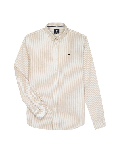 Ivoy Woven Shirt in Ecru Brown from Faguo
