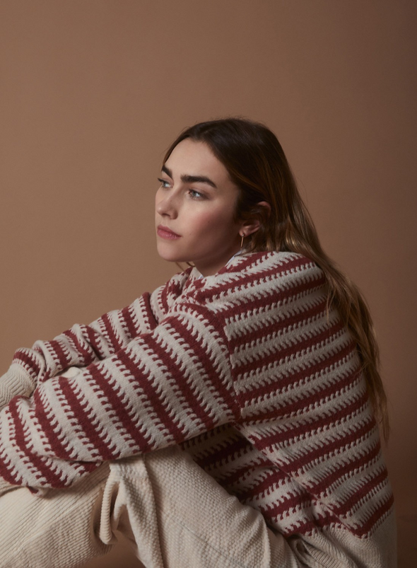 Daffy Jumper in Ecru + Ancient Pink from Yerse