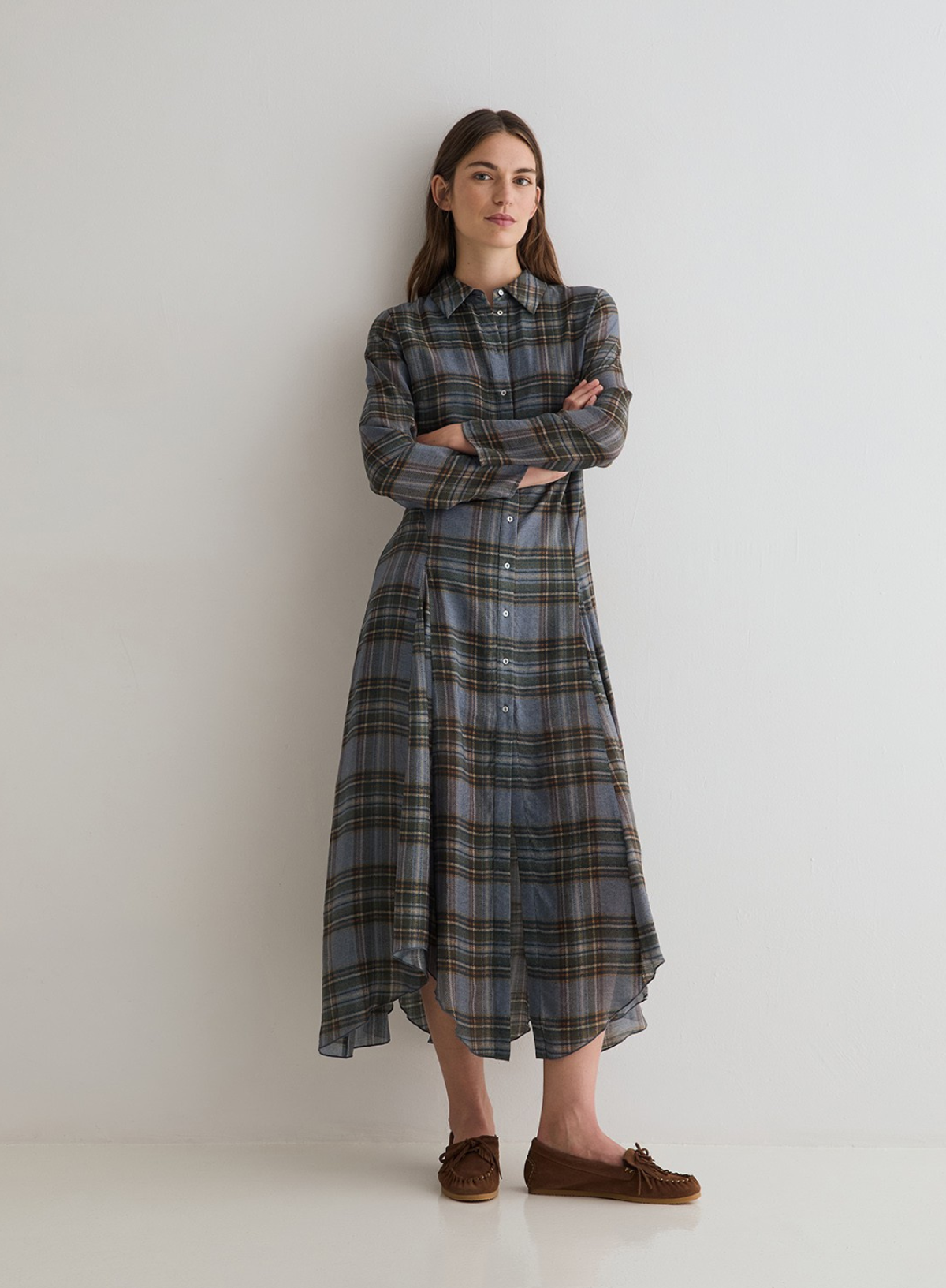 Yerse Newport Dress in Check Print