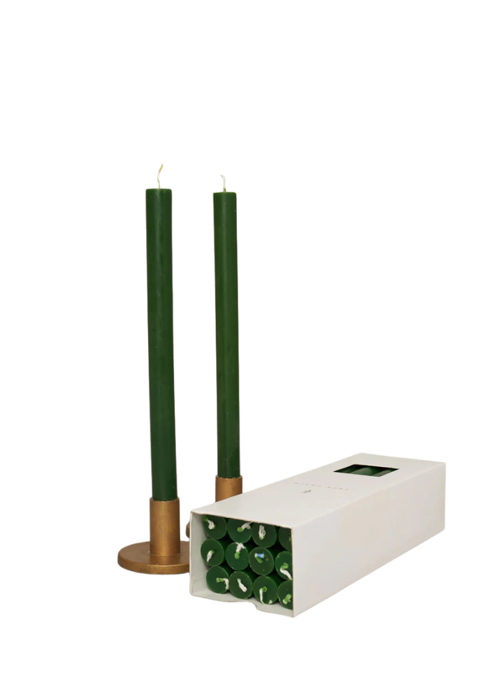 Paraffin Wax Dinner Candle in Holly Leaf from True Grace