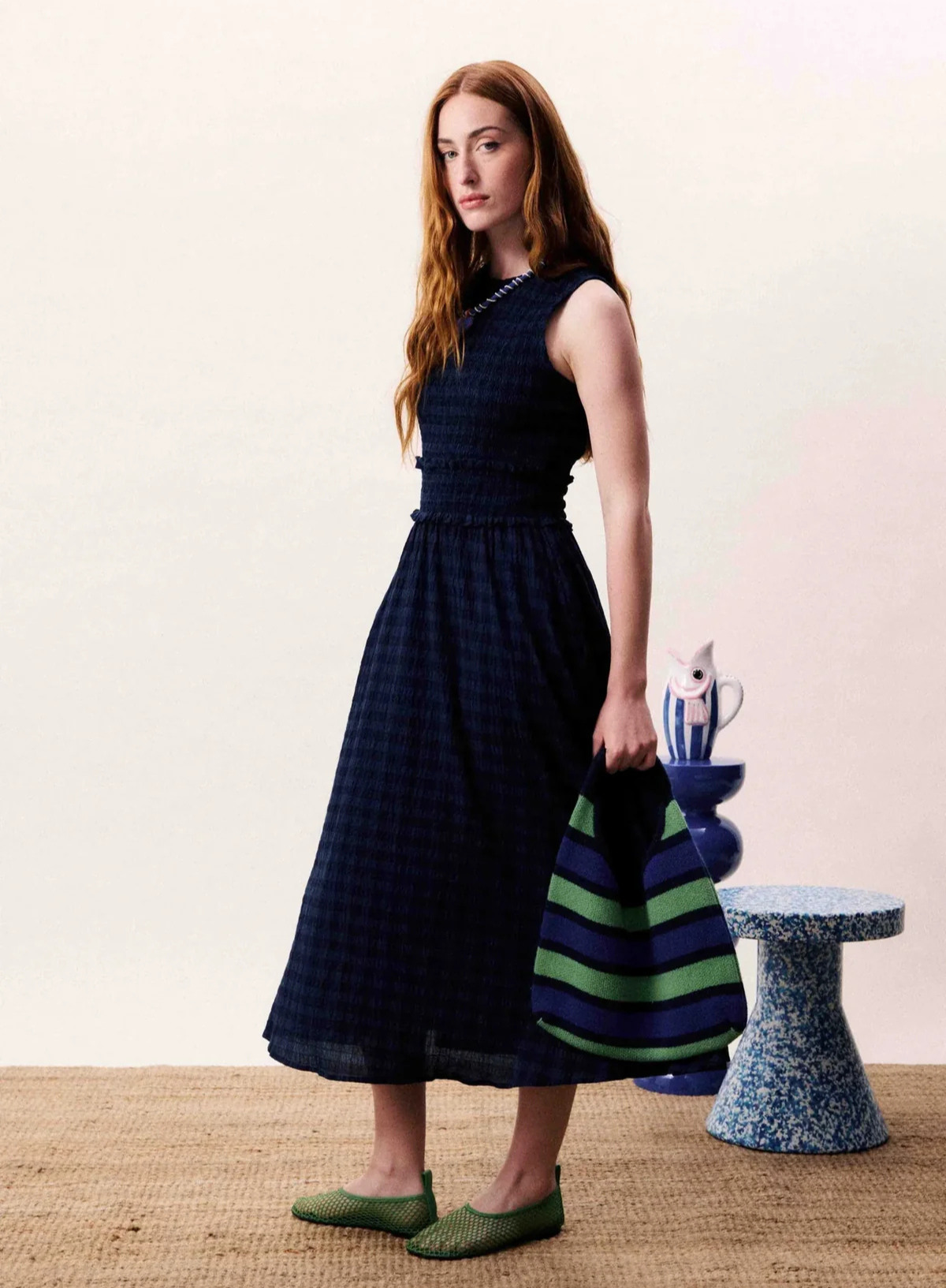 FRNCH Saquarema Dress in Navy