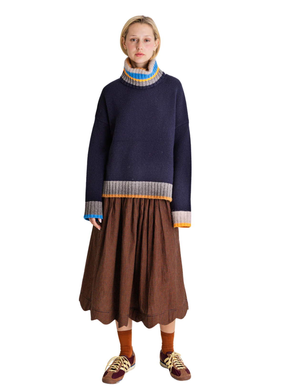 Polly Skirt in Midnight/Tan from Bonté
