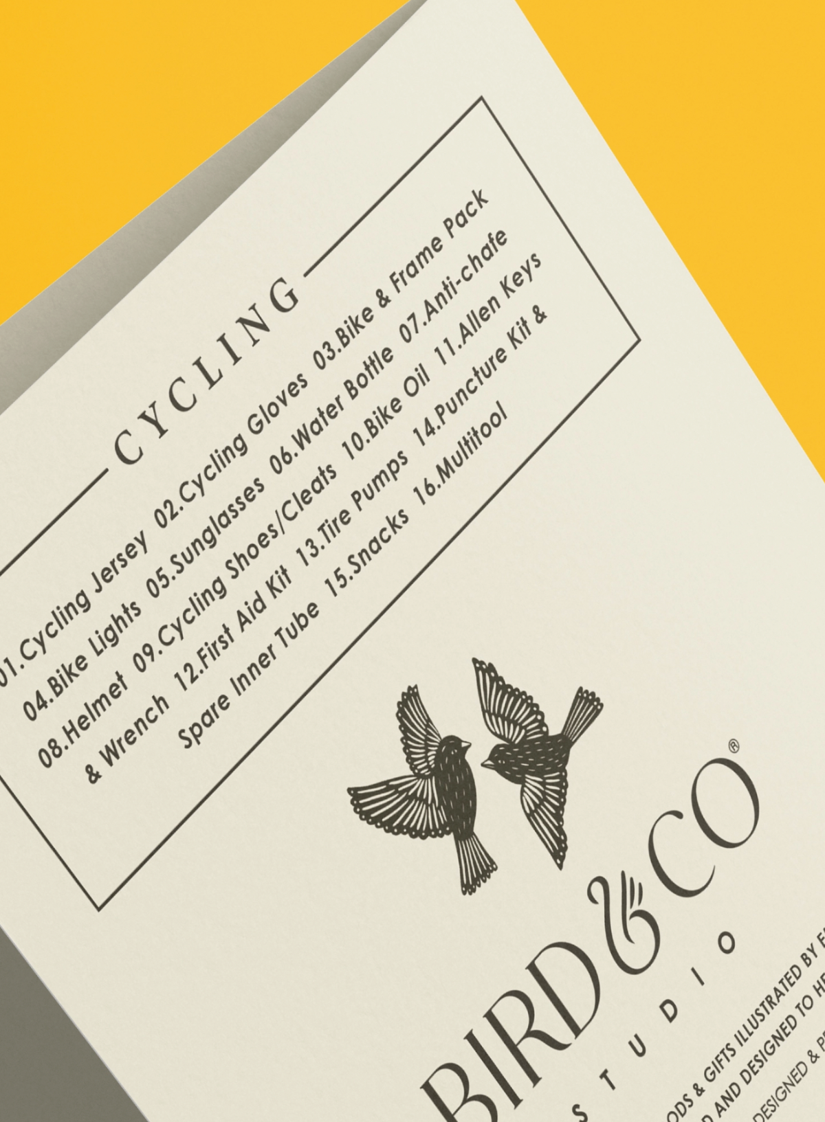 Bird & Co Cycling Kit Birthday Card