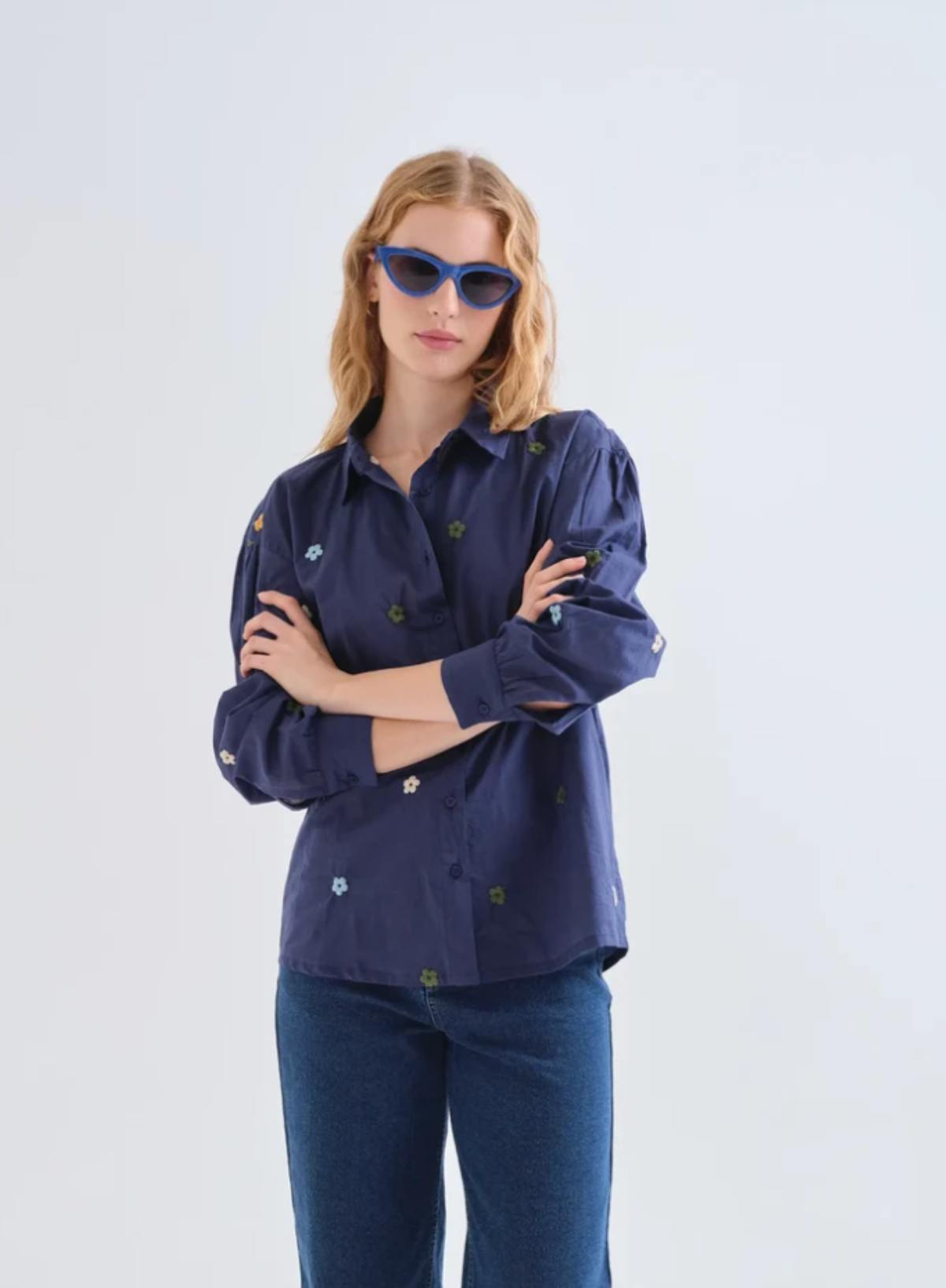 Compañia Fantastica Shirt in Navy Blue Floral