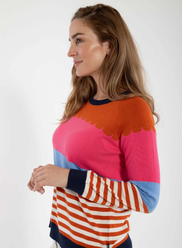 Danehappy Cotton Knit Sweat in Light Rust Multi from Danefae