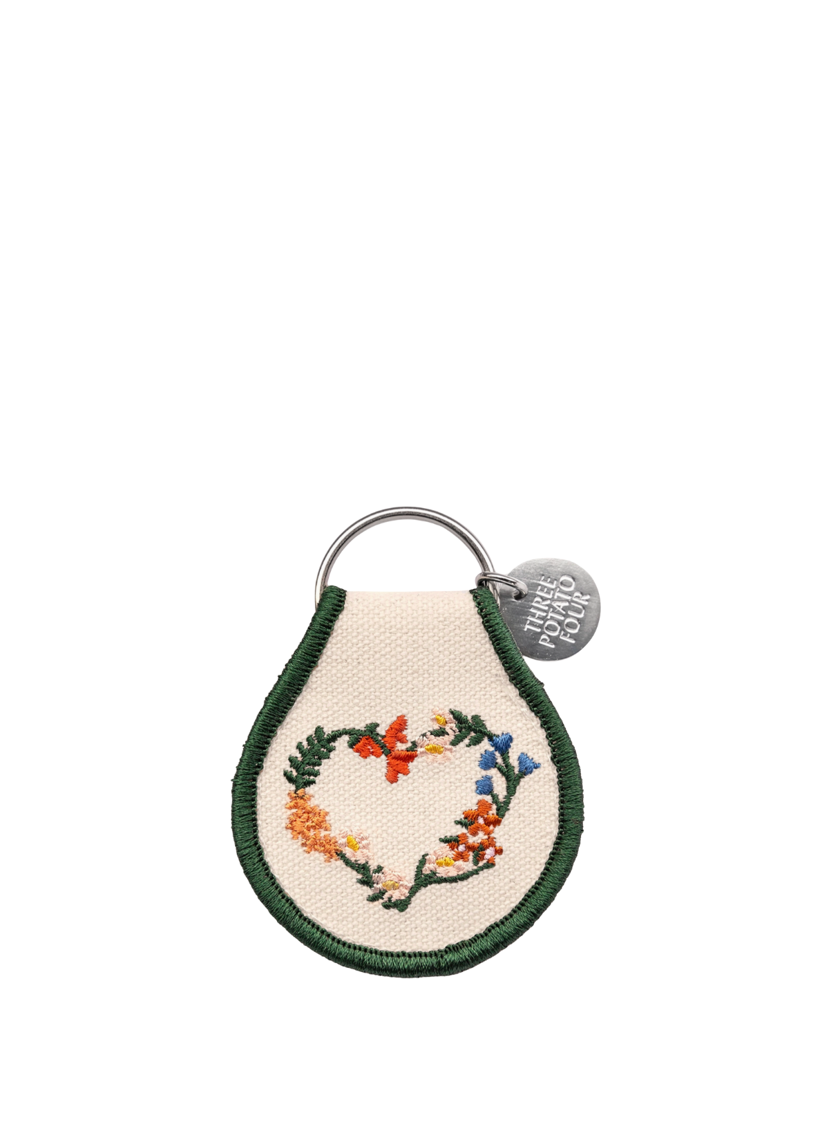 Patch Keychain - Floral Wreath Heart from Three Potato Four